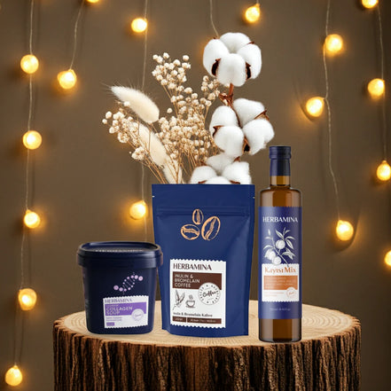 Herbamina 3-piece Set – Bromelain Coffee, Collagen Vegetable Soup & Apricot Vinegar