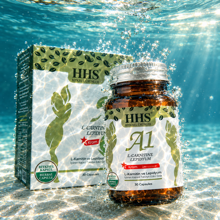 HHS A1 Kapseln mit L-Carnitin und Lepidium – Produktansicht