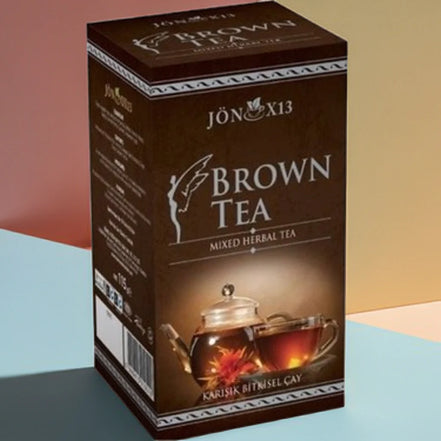Jönx13 Brown Tea in a Jar – Organic Herbal Tea with Hibiscus, Mate & Chia Seeds