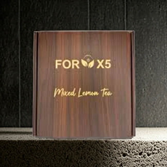 ForX5 Herbal Tea - with Lepidium & Lemon in an elegant wooden box