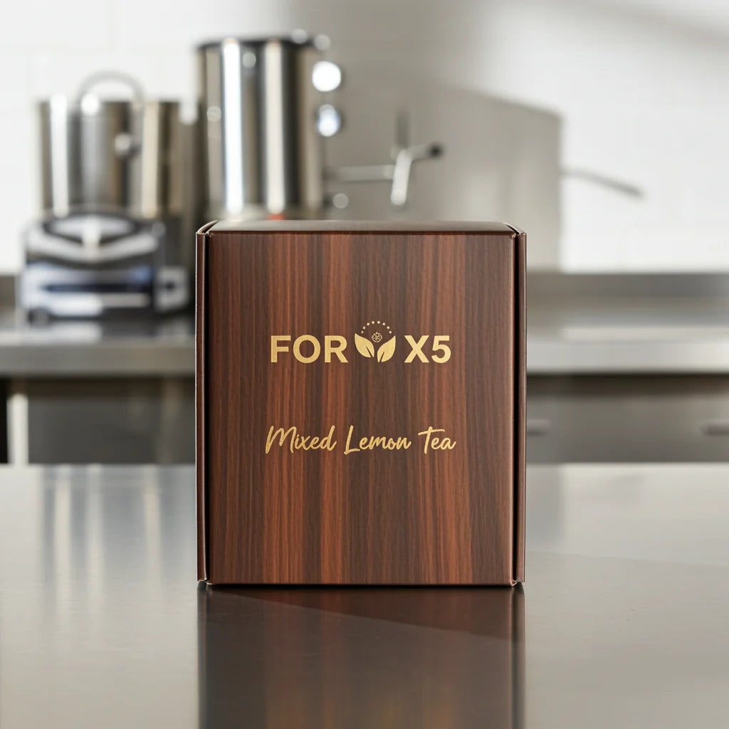 ForX5 Herbal Tea - with Lepidium & Lemon in an elegant wooden box